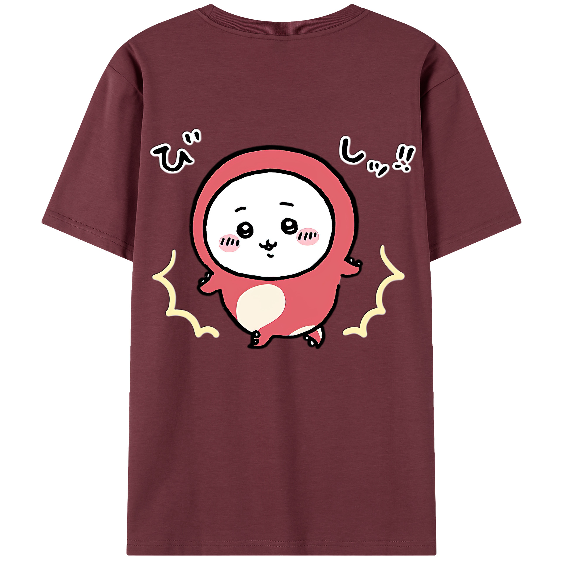 （画像用） ちいかわ ちいかわ Chii-kawa chiikawa 綿100％半袖Tシャツ（背面プリント）